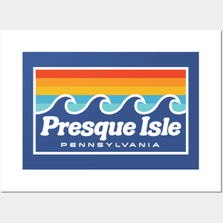 Presque Isle Erie Pa Waves Retro Vintage Posters and Art